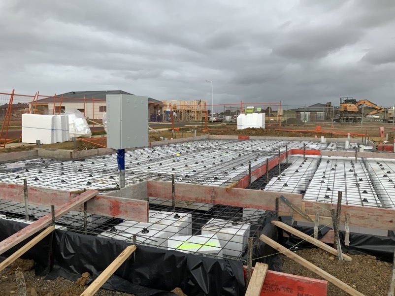 Pre slab stage of construciton