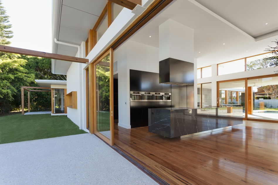 Amazing outdoor and indoor kitchen view
